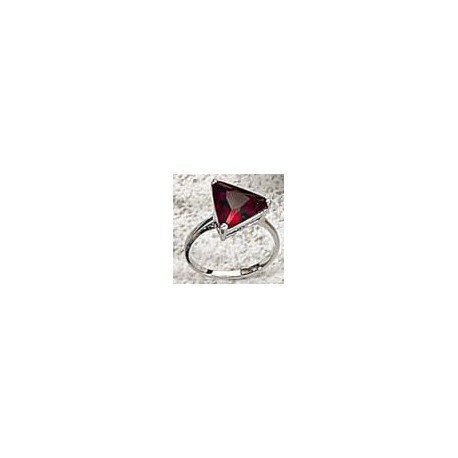 Bague rhodiée zircon teint