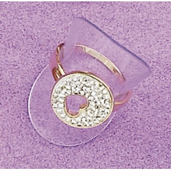 bague plaquée or t 50 à 60 coeur+cristal
