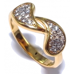 Bague plaquée or 2 tons zircons t 50 à 60