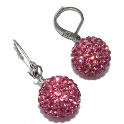 Bo acier l 316 strass rose