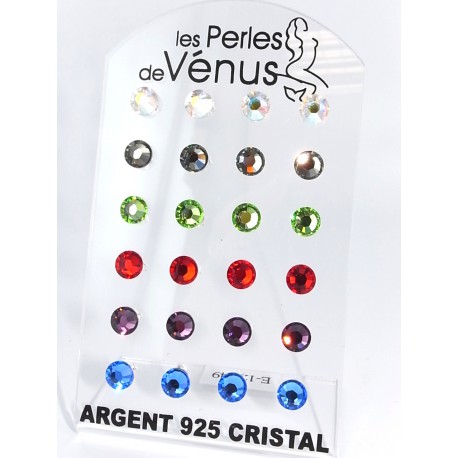 Présentoir 12 bo argent 6 g cristal couleur