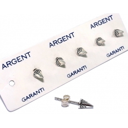 Bo argent lot de 3prs bo argent 2,4g cone