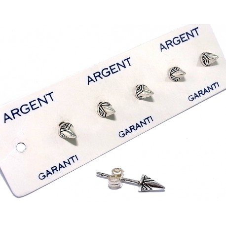 Bo argent lot de 3prs bo argent 2,4g cone