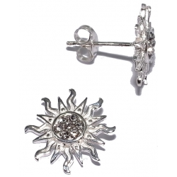 Bo argent boucles oreille argent 1,7g cristal