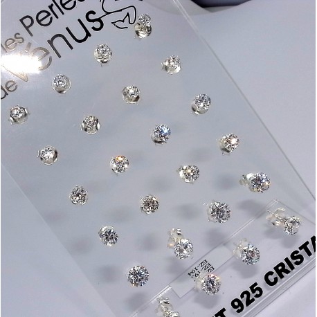 Presentoirs argent présentoir 12prs bo argent 6g strass