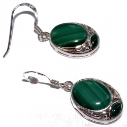 Bo argent 2.5g malachite véritable