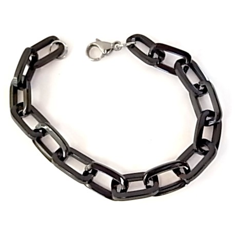 bracelet acier 21cm noir