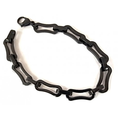 bracelet acier 21cm noir