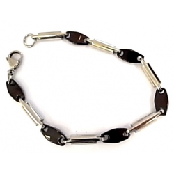 bracelet acier 21cm 2 tons zircons