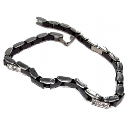 Bracelet acier l 316 céramique et strass