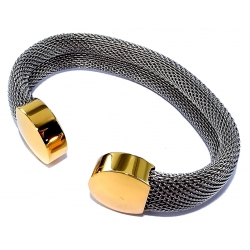 Bracelet acier l 316 cm ouvert bicolore