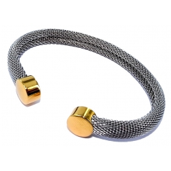 Bracelet acier l 316 cm ouvert bicolore