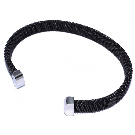 Bracelet acier l 316 ouvert 2 tons