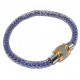 Bracelet acier l 316 19cm bicolore cristal bleu