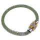 Bracelet acier l 316 19cm bicolore cristal vert
