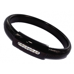 Bracelet acier noir et strass