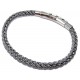 Bracelet acier caoutchouc gris et cable