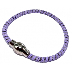 Bracelet acier acier silicone 18cm violet