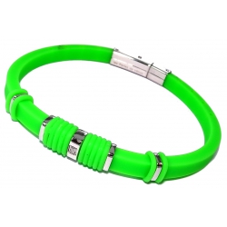 Bracelet acier et silicone vert