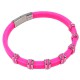 Bracelet acier et silicone fuchsia