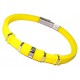 Bracelet acier et silicone jaune