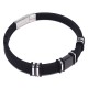 Bracelet acier et silicone noir