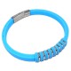 Bracelet acier et silicone turquoise