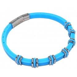 Bracelet acier et silicone turquoise