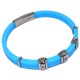 Bracelet acier et silicone turquoise zircons