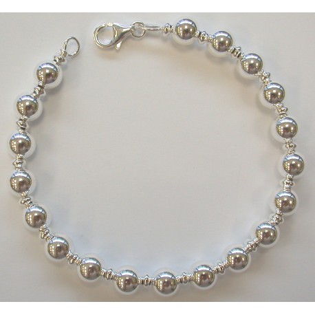 Bracelet argent 11g 19cm boules 6mm