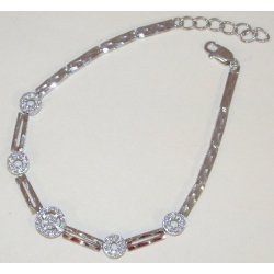 Bracelet argent rhodié 6,5g 18+2cm zircons
