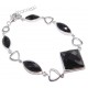 Bracelet argent rhodie 6g 19cm onyx