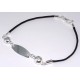 Bracelet argent 2,8g 18cm cordon noir