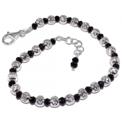 Bracelets argent bracelet argent 5g 18+2cm perles noires