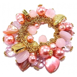 Bracelet elastique fantaisie rose