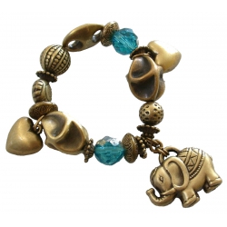 Bracelet fantaisie élastique métal et verre