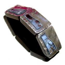 Bracelet aluminium 6 motifs 33*26mm elastique ajustable