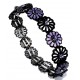 Bracelet fantaisie élastique émail et strass violet