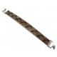 Bracelet cuir marron-vert  17cm