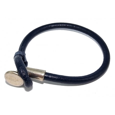 Bracelet cuir bleu 17cm