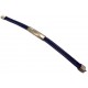 Bracelet cuir bleu métal sytle gourmette 18cm