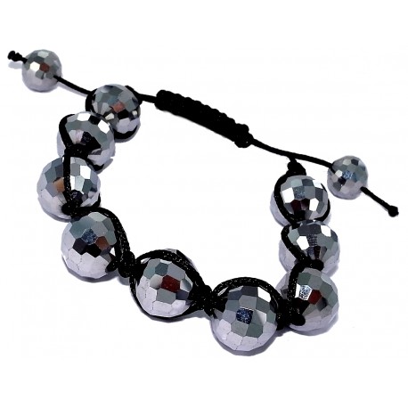 Bracelet fantaisie shamballa boules facettées