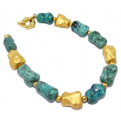 Bracelet fantaisie turquoise reconstitu