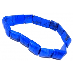 Bracelet élastique howlite teintée lapis carr