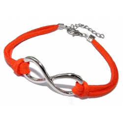Bracelet fantaisie  finition argenté orange