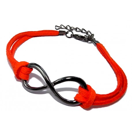 Bracelet fantaisie finition noire orange