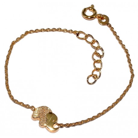 Bracelets po bracelet enfant plaqué or éléphant 14+2cm