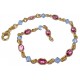 Bracelets po bracelet plaqué or 20cm cristal multicolore
