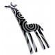 Broche  métal noir et blanc girafe