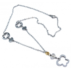 Collier acier l 316 cm 50cm strass